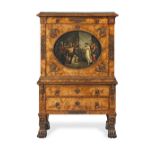 A Charles X ormolu mounted burr birch, maple and satinbirch secretaire a abattant or secretaire ...