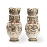 A pair of Satsuma earthenware vases probably late Meiji/Taish&#333; period (2)