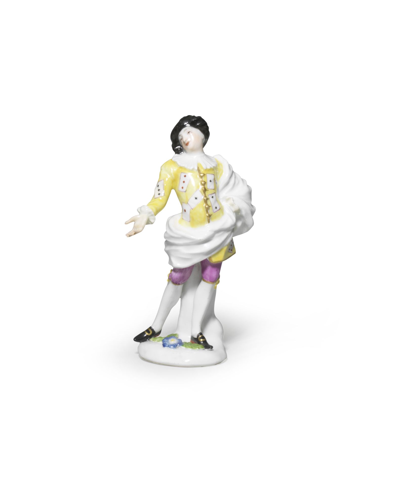 A mid 18th century Meissen porcelain figure of Mezzetin from the Duke of Weissenfels series circ...