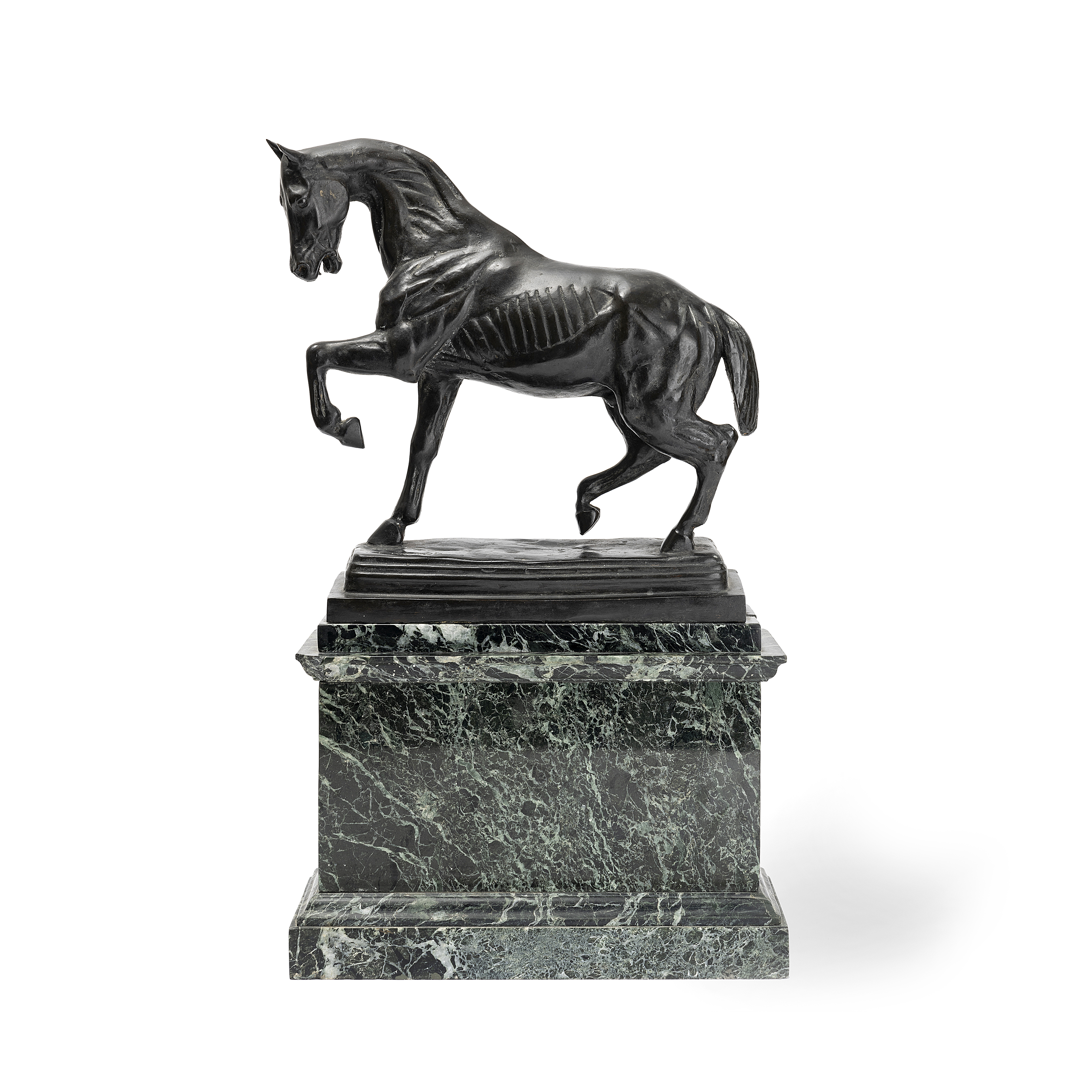 After Isidore Jules Bonheur (French, 1827-1901): A patinated bronze equestrian model of a rearin...