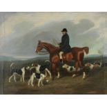 Charles Bilger Spalding (British, 1810-1871) Portrait of a huntsman and hounds, thought to be Mr...