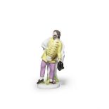 A mid 18th century Meissen porcelain figure of Scapin from the Duke of Weissenfels series circa ...