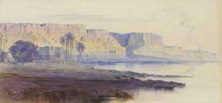 Edward Lear (British, 1812-1888) The Nile at Kasr-es-Saad