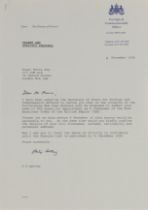 A letter to Sir Roger Moore from the Foreign and Commonwealth office informing him of his CBE 3 ...