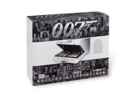 A cased set of the James Bond Ultimate Edition 40-disc DVD set 2006