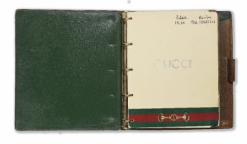 Sir Roger Moore's personal Gucci address and note book