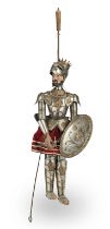 A Continental early 20th century marionette of a knight