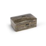 A grey polished fossilised stone jewellery box 20th century