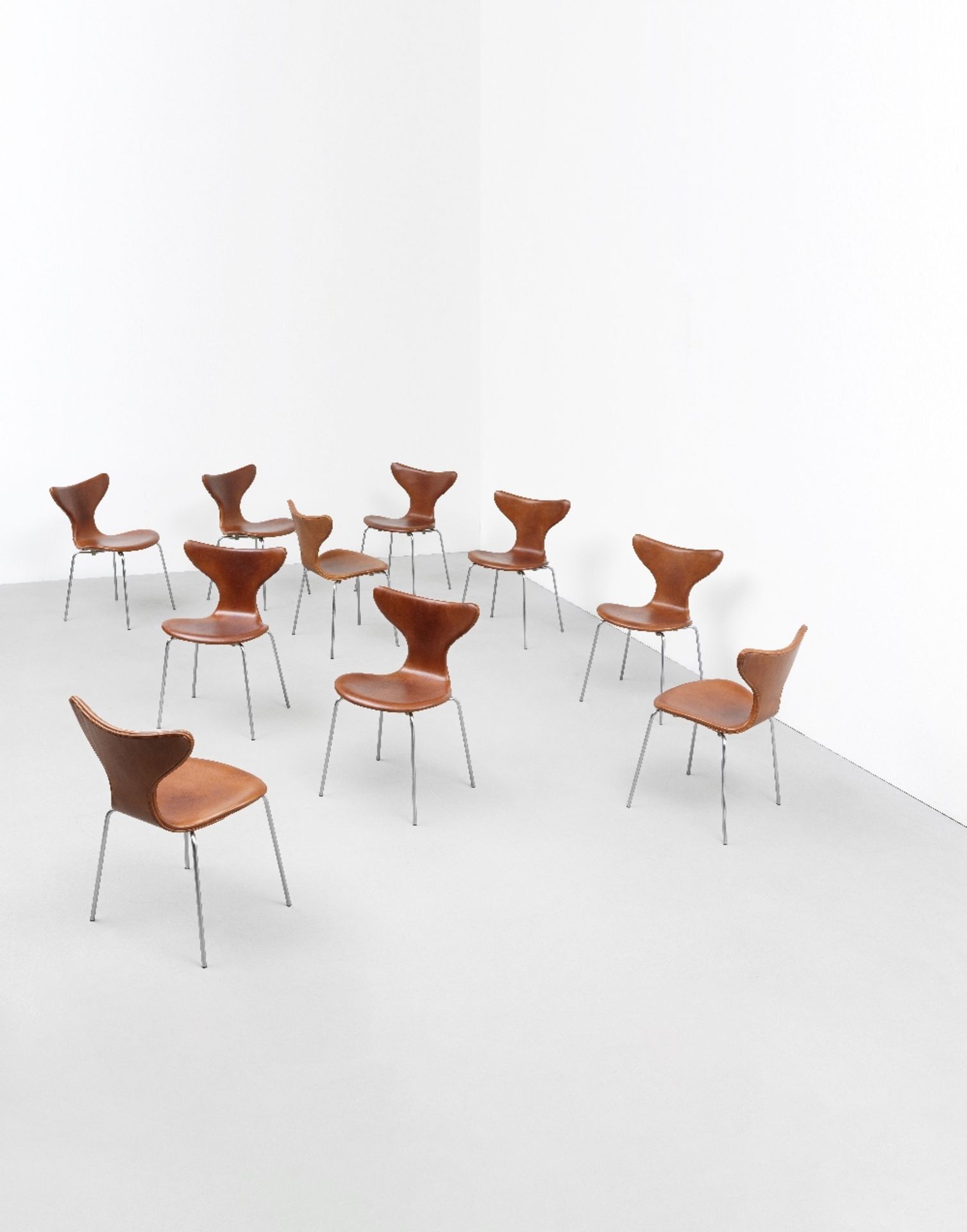 Arne Jacobsen Set of ten 'Lily' stacking chairs, model no. 3108, designed 1961, produced 1970