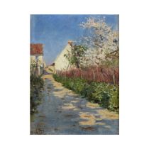 ALBERT DEPRE (PARIS 1861-1937) Chemin fleuri &#224; la campagne