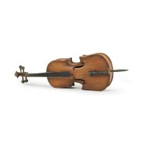 Violoncelle miniature en bois naturel. XIXe si&#232;cle