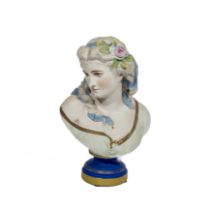 Albert-Ernest CARRIER-BELLEUSE (d'apr&#232;s). Buste de femme en biscuit. Fin du XIXe si&#232;cle