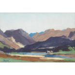 Sir David Young Cameron RA RSA RWS RSW RE (British, 1865-1945) A Highland Landscape