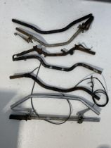 A quantity of fork components and bracketry