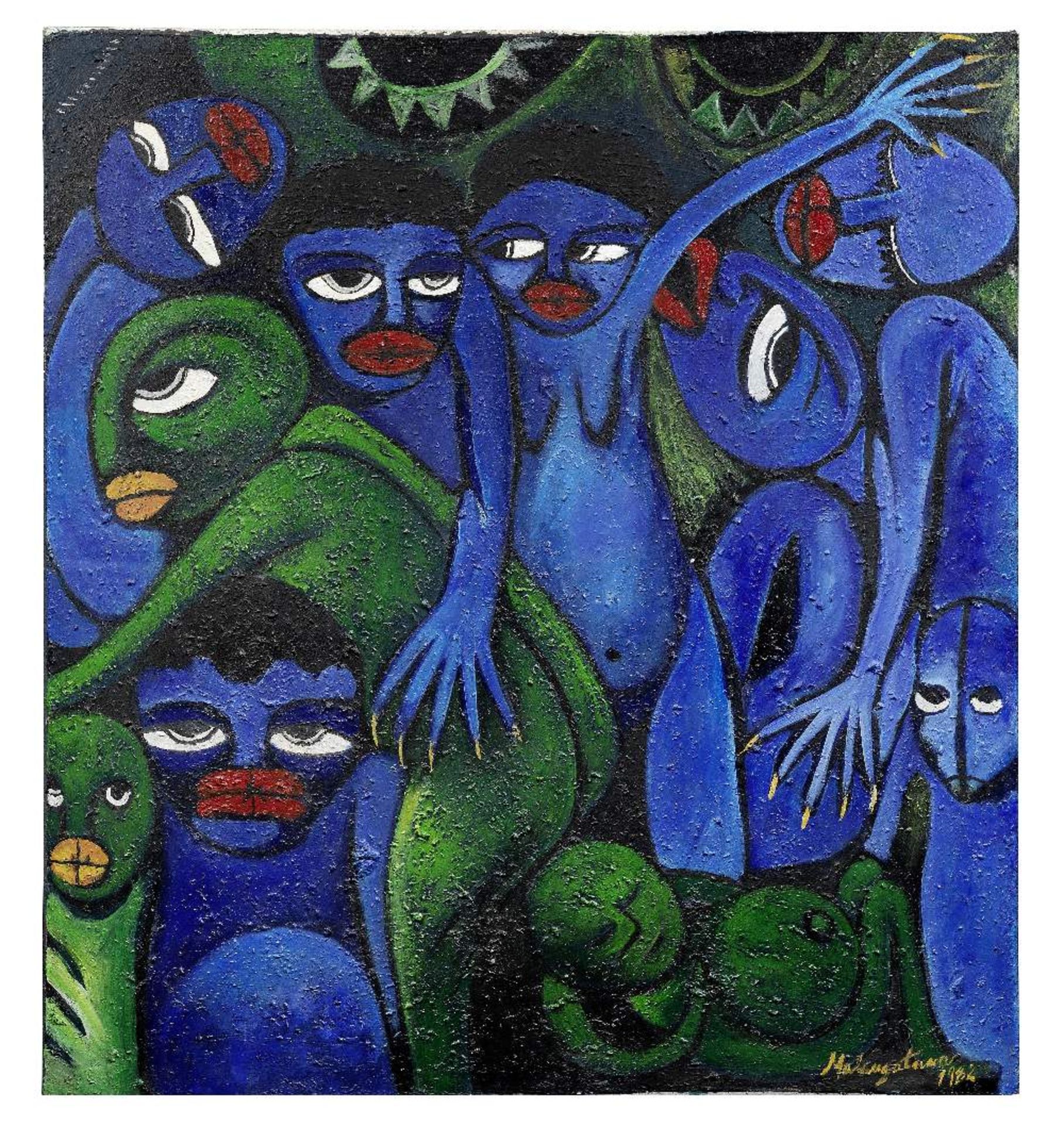Malangatana Valente Ngwenya (Mozambican, 1936-2011) Sem T&#237;tulo (Untitled) (unframed)