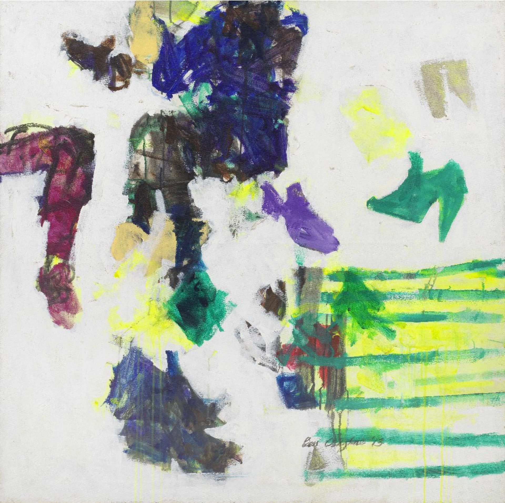 Ben Osaghae (Nigerian, 1962-2017) Nobility of Labour, 2013, 112 x 110 cm
