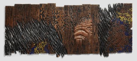 El Anatsui (Ghanaian, born 1944) Nativity Concept, 1991, 152 x 60 cm, in 15 pieces