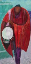 Yusuf Adebayo Cameron Grillo (Nigerian, 1934-2021) Red Ayan (framed)
