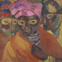 Irma Stern (South African, 1894-1966) Masked Transkei Women (framed)