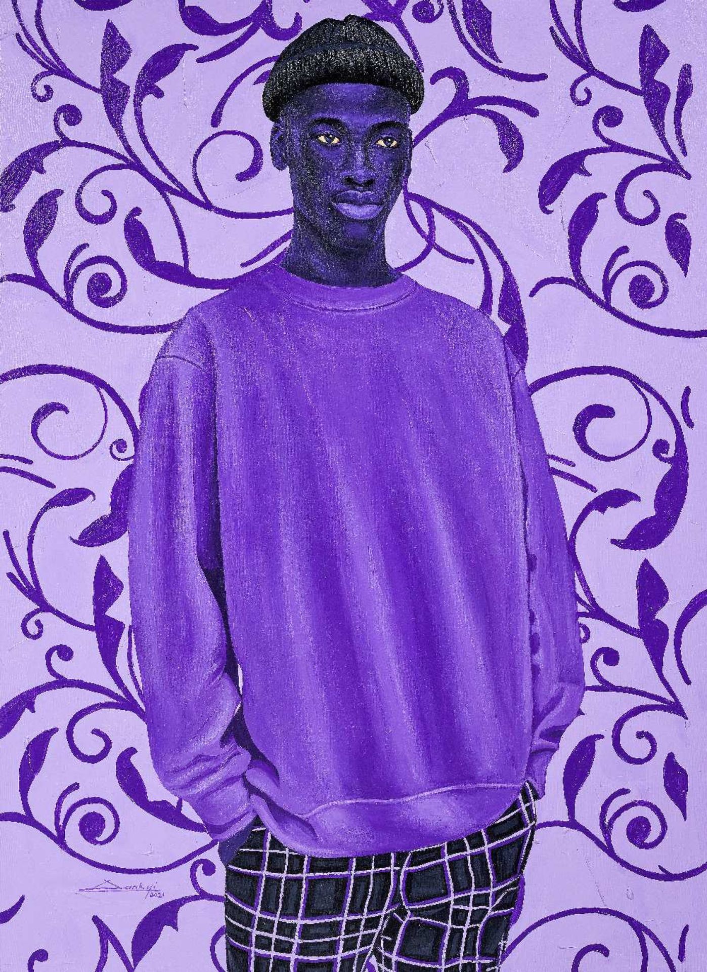 Dankyi Mensah, Kumerican Vanguard, 2021, acrylic on canvas, 124.5 x 90.5 cm.