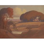 Jacob Hendrik Pierneef (South African, 1886-1957) Sonsondergang by Pienaarsrivier (framed)