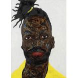 Amoako Boafo (Ghanaian, born 1984) Self-Portrait 2019 (framed)