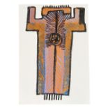 Bertina Lopes, Untitled (Totem), 1970s, oil on cardboard, 50x35 cm