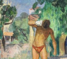 HENRI LEBASQUE (1865-1937) Pierre apr&#232;s la baignade (Painted circa 1920s)