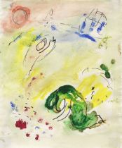 MARC CHAGALL (1887-1985) Esquisse pour la lithographie M. 342, Les fleurs saccag&#233;es (Daphni...