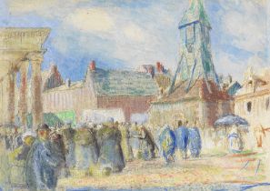 RAOUL DUFY (1877-1953) La Place Sainte-Catherine &#224; Honfleur (Executed circa 1902)