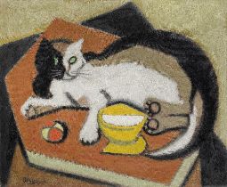 JEAN METZINGER (1883-1956) Chat &#224; la balle (Painted circa 1947)