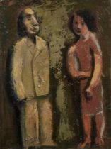 MARIO SIRONI (1885-1961) Due figure (Painted circa 1955)