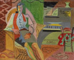 ANDR&#201; LHOTE (1885-1962) Simone au fauteuil et au piano (Painted in 1947)