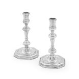 A pair of Louis XV provincial French silver candlesticks Pierre Dupuy, Chamb&#233;ry circa 1740 ...