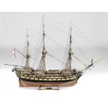 A 1:48 Scale Model of the H.M.S. Leopard, Modern, the model 48in high (122cm) x 64in long (163cm...