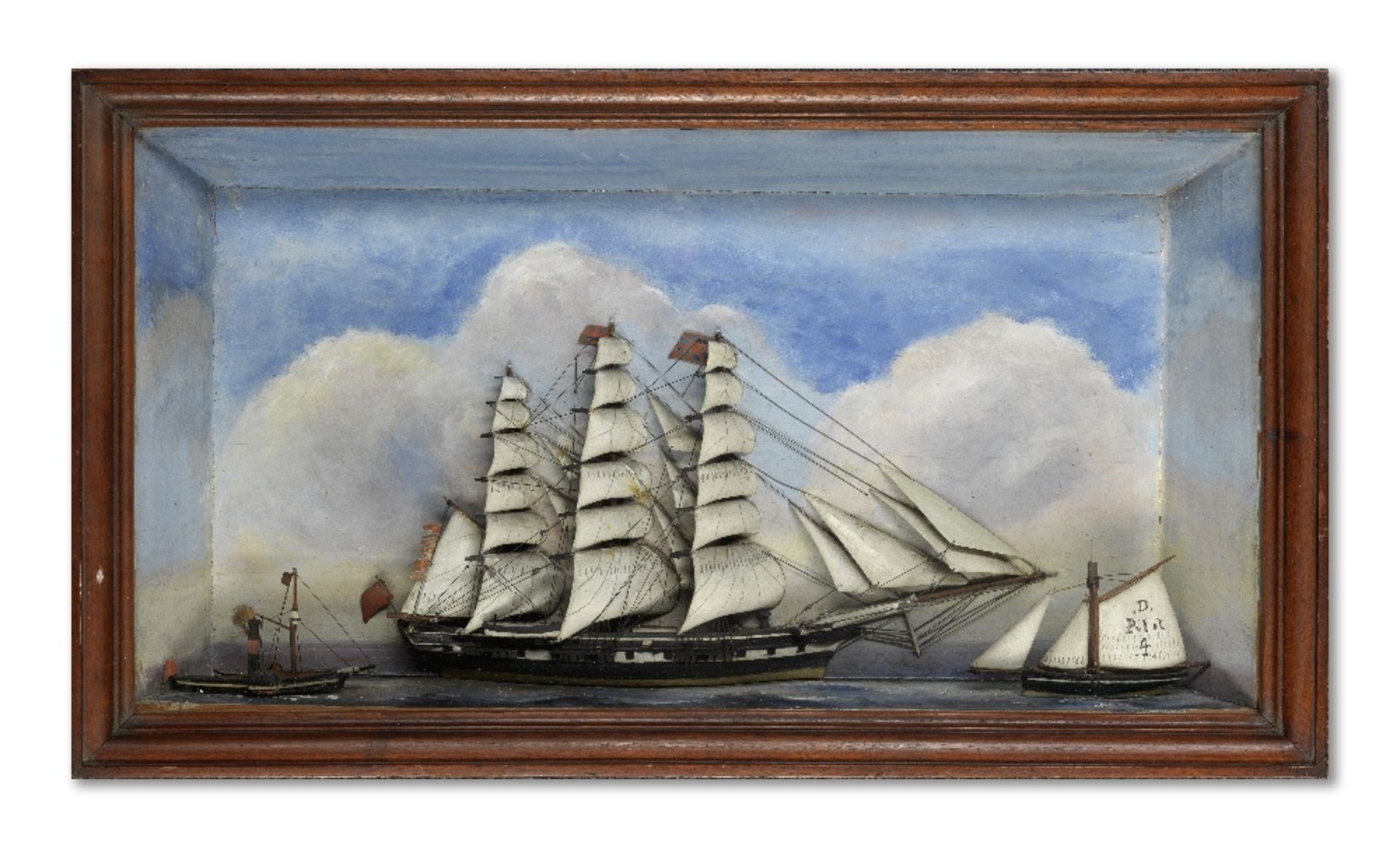 A Cased Shipping Diorama, English, Late 19th century,