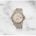Rolex. A stainless steel automatic calendar bracelet watch with dual time zone and 'rail' dial R...