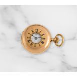 Patek Philippe. An 18K rose gold keyless wind half hunter pocket watch Patek Philippe. Montre de...