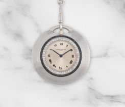 Vacheron & Constantin. An 18K white gold and diamond set open face keyless wind pocket watch Vac...