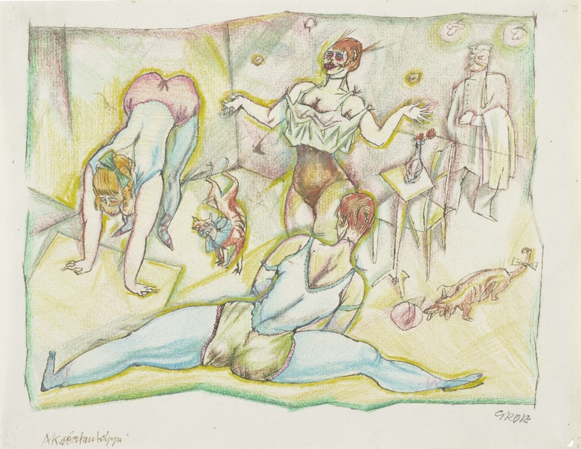 GEORGE GROSZ (1893-1959) Akrobatentruppe (Executed in 1915)