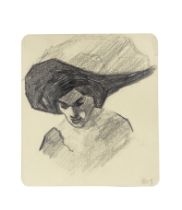 MAX ERNST (1891-1976) Dame mit gro&#223;em Hut (recto); Zwei Kopfstudien (verso) (Executed in 1913)