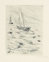 EMIL NOLDE (1867-1956) Schiffe im Wind, 1907 Sheet 44.8 x 31.5cm (17 5/8 x 12 3/8in). (This work...