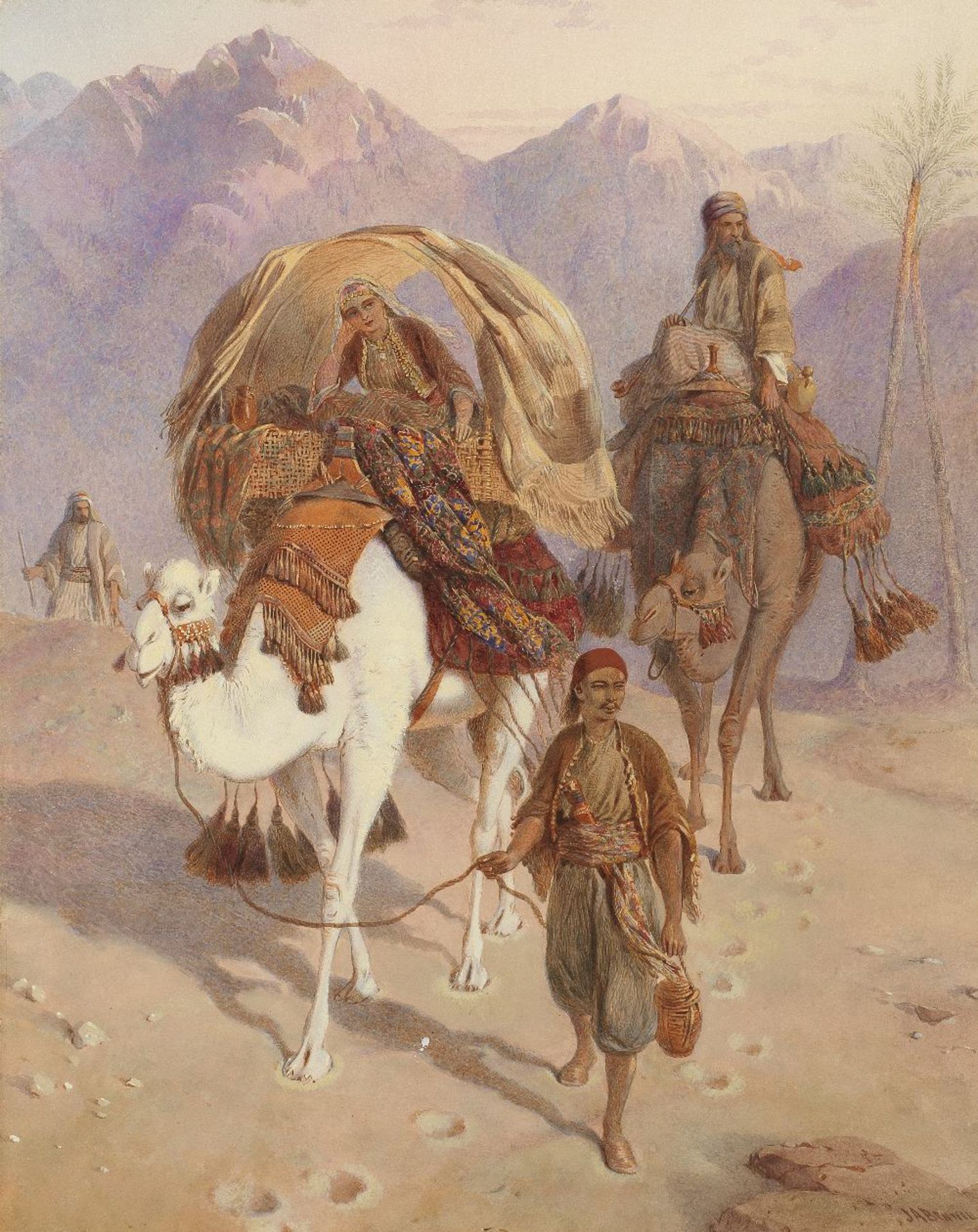 Joseph Austin Benwell (British, 1816-1886) Sunset in the Valley of Sinai