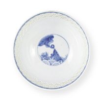 RARE BOL EN PORCELAINE BLEU BLANC &#201;poque Kangxi&#65288;1662-1722)