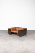 CINI BOERI (1924-2020) Fauteuil 'Brigadier'Cr&#233;ation en 1977Structure en bois laqu&#233;, ta...