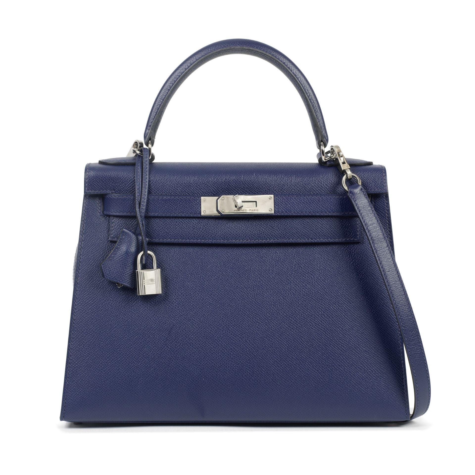 Herm&#232;s: a Bleu Saphir Epsom Leather Sellier Kelly 28 2015 (includes padlock, keys, cloche, ...
