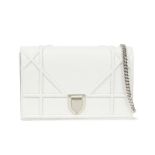 Christian Dior: a White Diorama Wallet on Chain (WOC) 2017