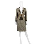 Valentino Couture: an Embroidered Brown Tweed and Velvet Skirt Suit Autumn/Winter 2006 (includes...