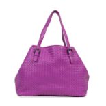 Bottega Veneta: a Fuchsia Pink Intrecciato Leather Cabas Large Shoulder Bag c.2011 (includes lea...