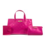 Louis Vuitton: a Rose Pop Vernis Wilshire PM with Matching Cosmetic Pouch Agenda Cover 2009 (inc...